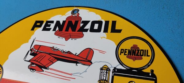 VINTAGE PENNZOIL GASOLINE PORCELAIN SOUND YOUR Z GAS SERVICE STATION PUMP SIGN 305789113287 7