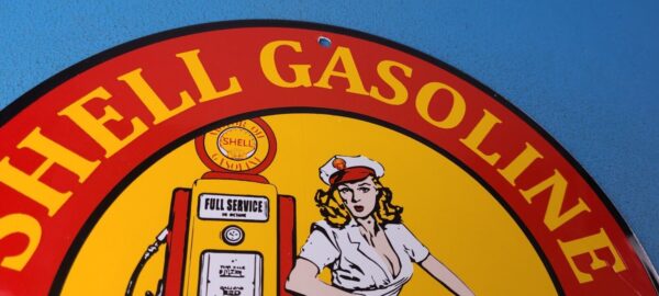 VINTAGE SHELL GASOLINE PORCELAIN HARLEY DAVIDSON MOTORCYCLE SERVICE STATION SIGN 305832074027 4