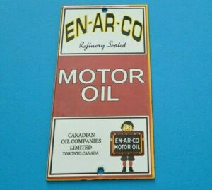 VINTAGE WHITE ROSE ENARCO GASOLINE SLATE BOY PORCELAIN SERVICE STATION PUMP SIGN 305858834047