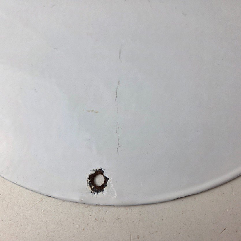 Vintage Air Ace Sign - Fly Aviation Aviator Skull Service Gas Porcelain Sign - Image 8