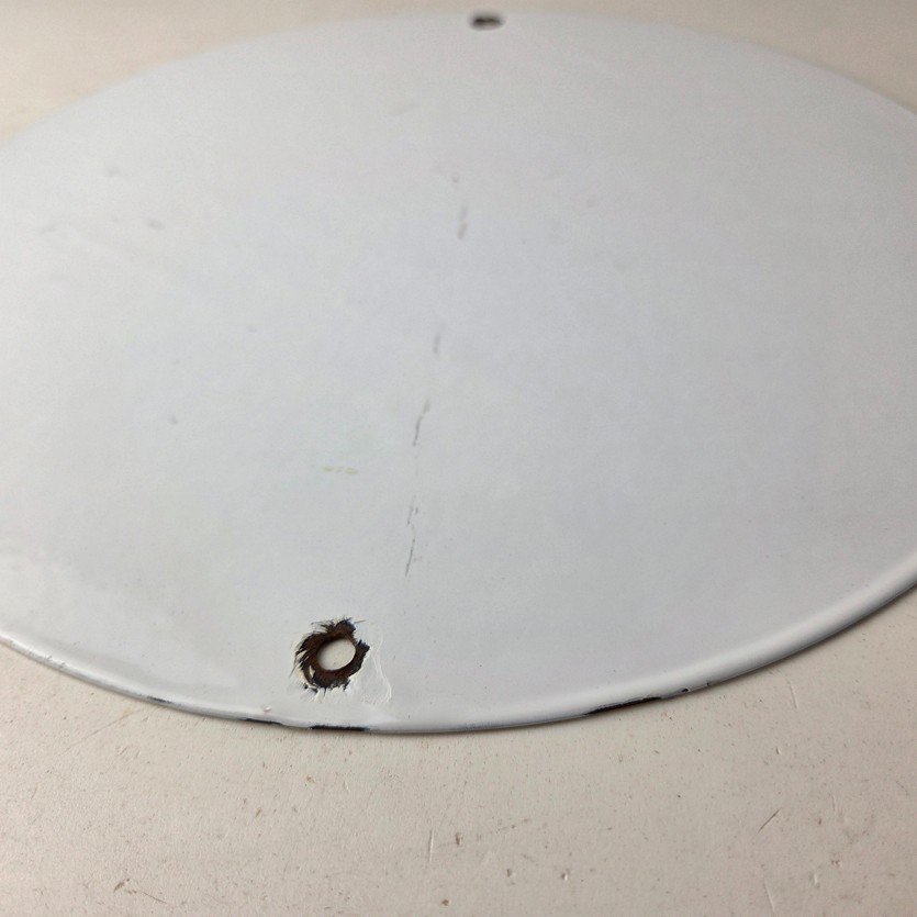 Vintage Air Ace Sign - Fly Aviation Aviator Skull Service Gas Porcelain Sign - Image 9