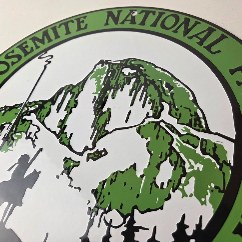 Vintage California National Park Sign - Yosemite Forest Gas Pump Porcelain Sign - Image 12