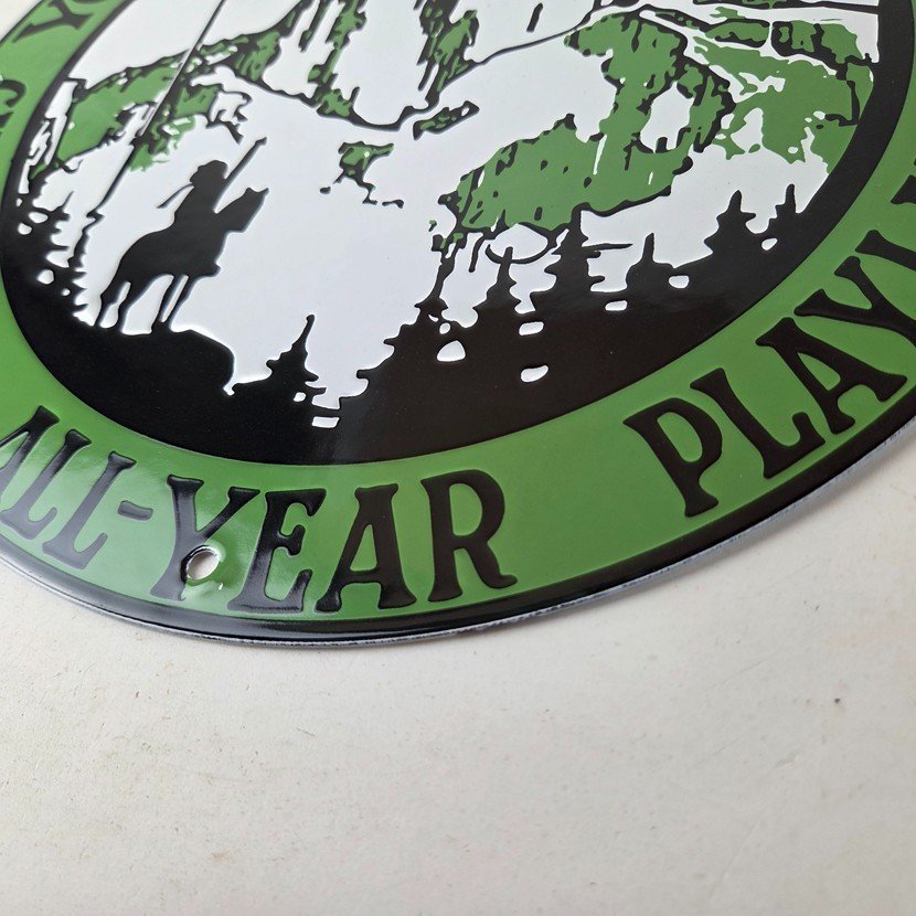 Vintage California National Park Sign - Yosemite Forest Gas Pump Porcelain Sign - Image 14