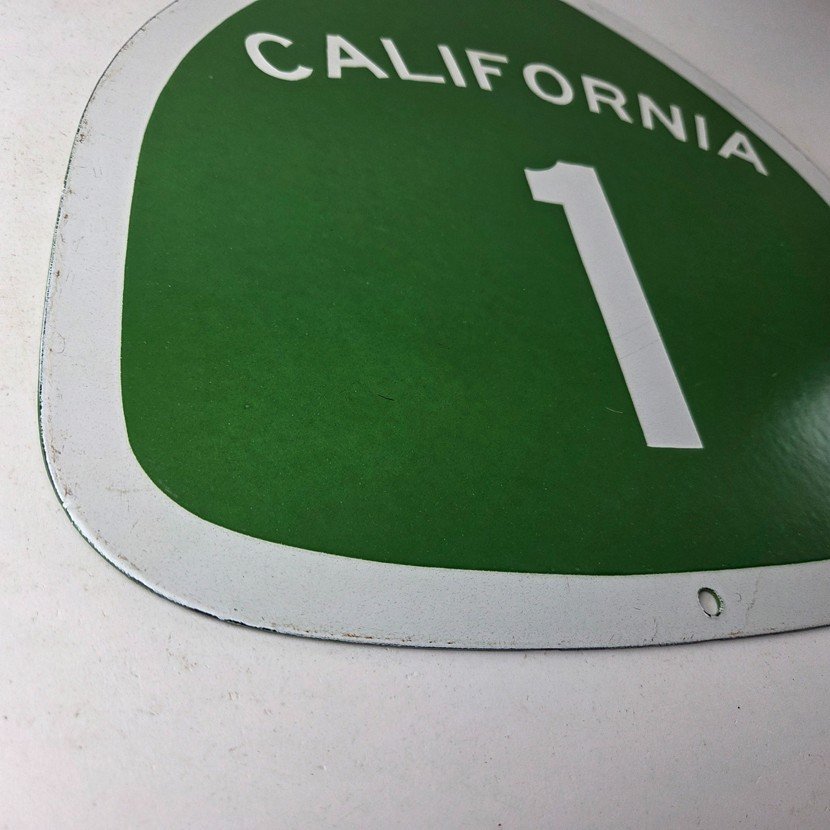 Vintage California State Route 1 Sign - Porcelain Highway Pacific Coast Gas Sign - Image 11