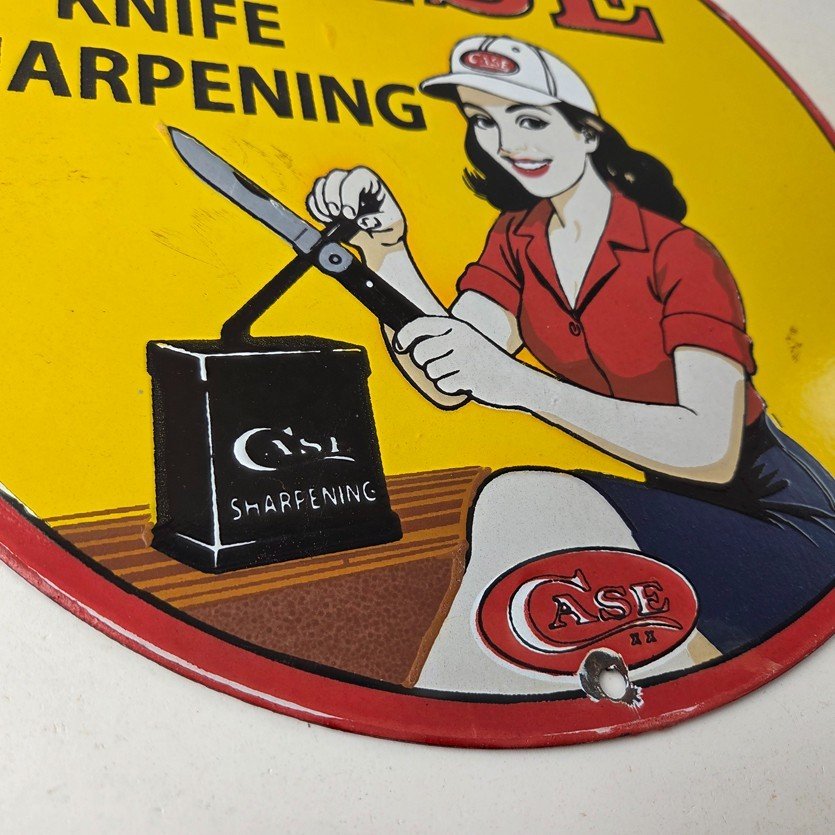 Vintage Case xx Knives Sign - Porcelain Service Station Store Advertisement Sign - Image 11