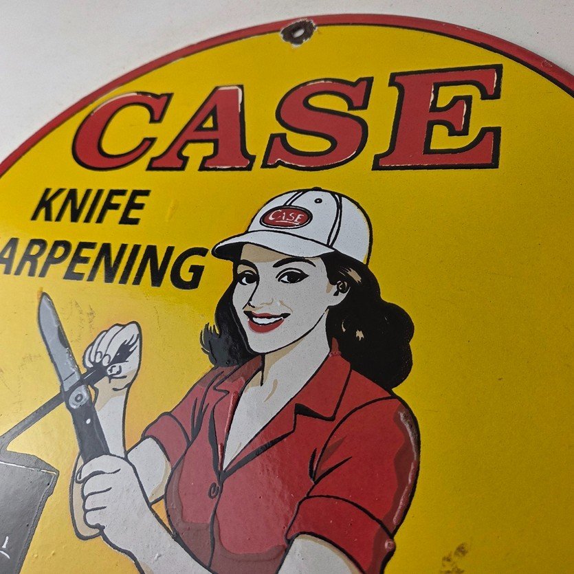 Vintage Case xx Knives Sign - Porcelain Service Station Store Advertisement Sign - Image 12