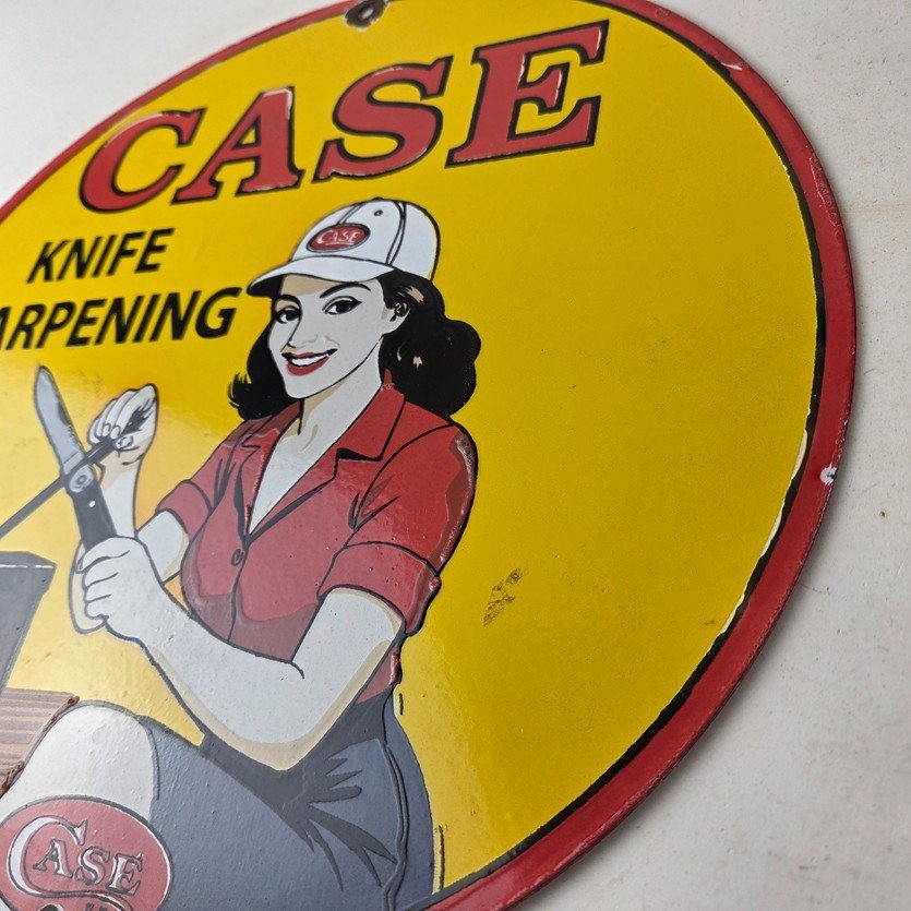 Vintage Case xx Knives Sign - Porcelain Service Station Store Advertisement Sign - Image 13