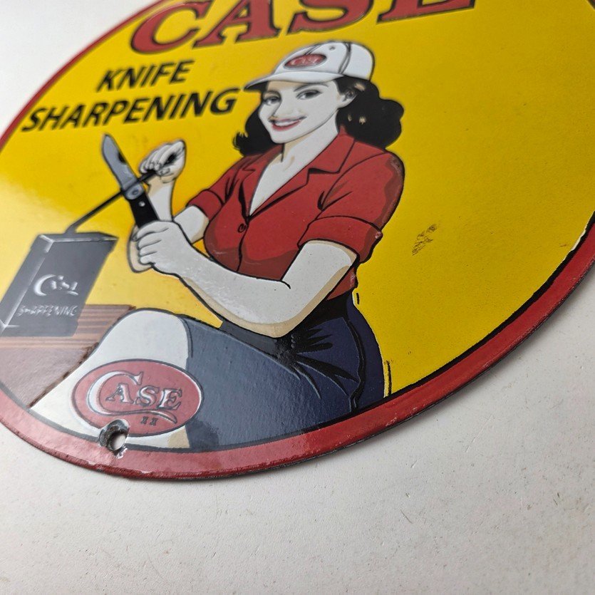 Vintage Case xx Knives Sign - Porcelain Service Station Store Advertisement Sign - Image 14