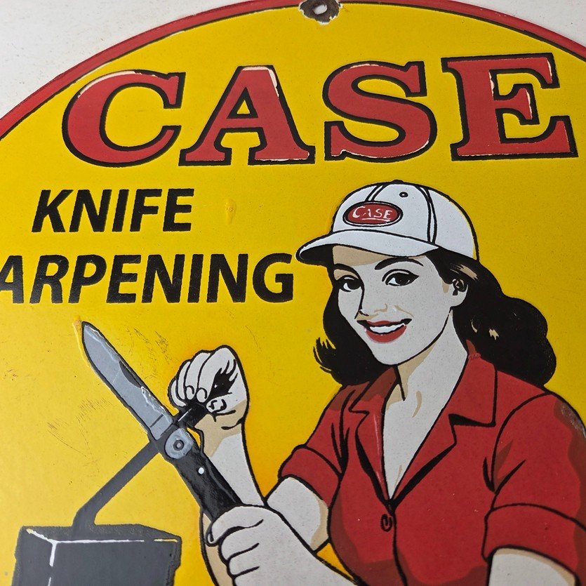 Vintage Case xx Knives Sign - Porcelain Service Station Store Advertisement Sign - Image 3