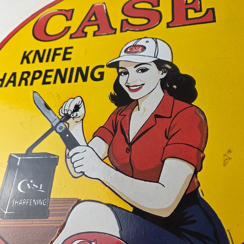 Vintage Case xx Knives Sign - Porcelain Service Station Store Advertisement Sign - Image 4