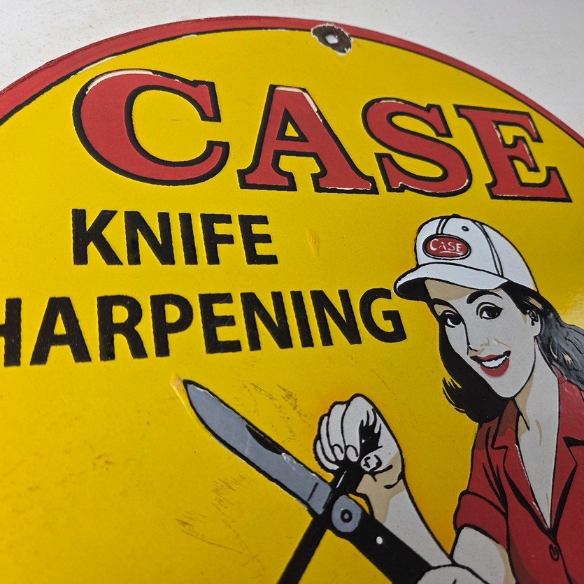 Vintage Case xx Knives Sign - Porcelain Service Station Store Advertisement Sign - Image 5