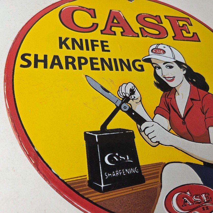 Vintage Case xx Knives Sign - Porcelain Service Station Store Advertisement Sign - Image 6