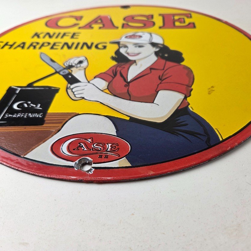 Vintage Case xx Knives Sign - Porcelain Service Station Store Advertisement Sign - Image 10