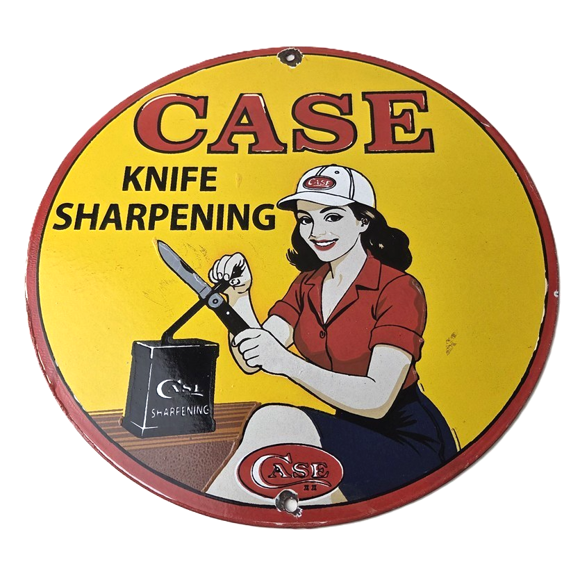 Vintage Case xx Knives Sign - Porcelain Service Station Store Advertisement Sign