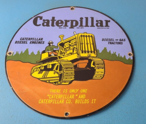 Vintage Caterpillar Sign Automotive Trucks Service Porcelain Gas Pump Sign 305872753577