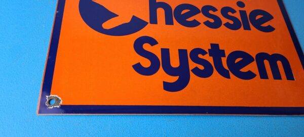 Vintage Chessie System Railroad Sign Porcelain Model Train Station Hobby Sign 305702917717 6