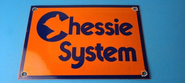 Vintage Chessie System Railroad Sign Porcelain Model Train Station Hobby Sign 305702917717