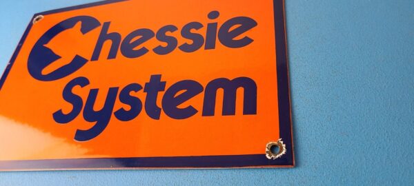 Vintage Chessie System Railroad Sign Porcelain Model Train Station Hobby Sign 305702917717 9