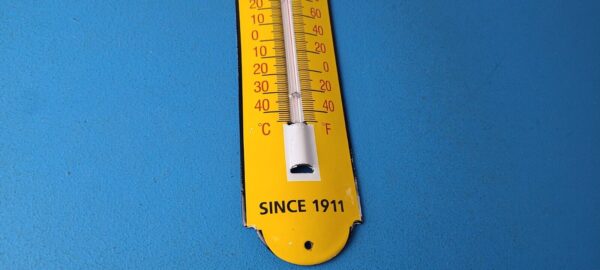 Vintage Chevrolet Auto Sign Service Gas Pump Sign on Porcelain Thermometer 305728785237 5