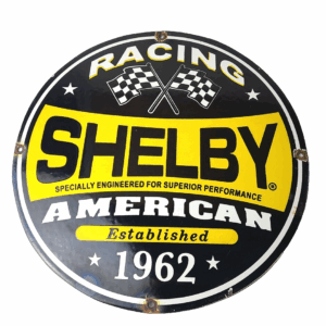 Vintage Chevrolet Porcelain Sign - American Shelby Service Gas Pump Racing Sign