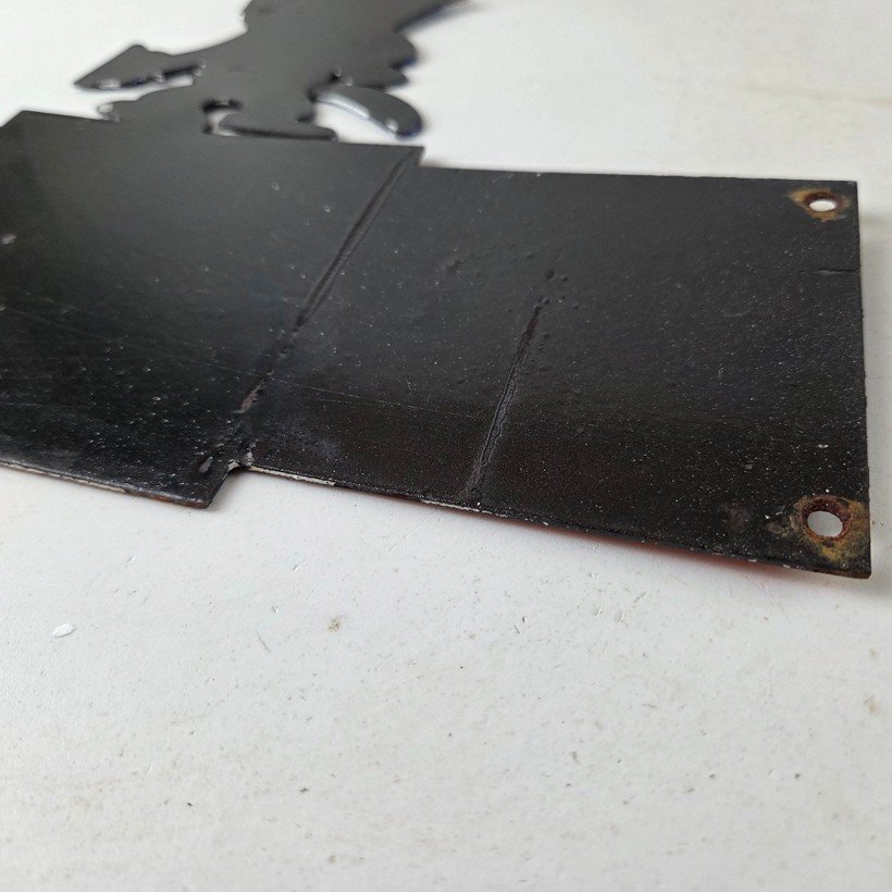 Vintage Chevrolet Sign - Felix Dont Touch Automobile Gas Pump Porcelain Sign - Image 9