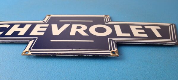 Vintage Chevrolet Sign Porcelain Bow Tie Garage Auto Sign 305762228527 10