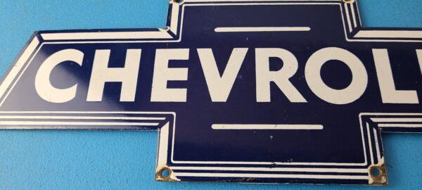 Vintage Chevrolet Sign Porcelain Bow Tie Garage Auto Sign 305762228527 2