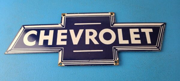 Vintage Chevrolet Sign Porcelain Bow Tie Garage Auto Sign 305762228527