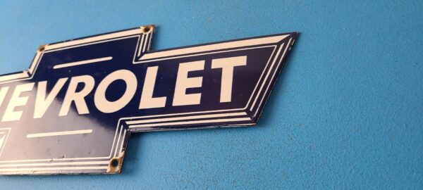 Vintage Chevrolet Sign Porcelain Bow Tie Garage Auto Sign 305762228527 8