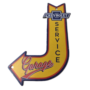 Vintage Chevrolet Sign - Porcelain Service Arrow Gas Oil Pump Chevy Garage Sign