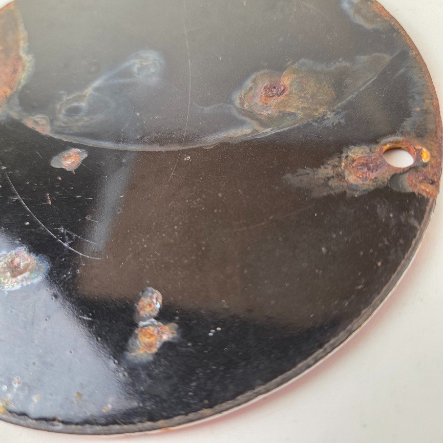 Vintage Coca Cola Porcelain Sign - Drive Safely Soda Pop Gas Pump Service Sign - Image 8