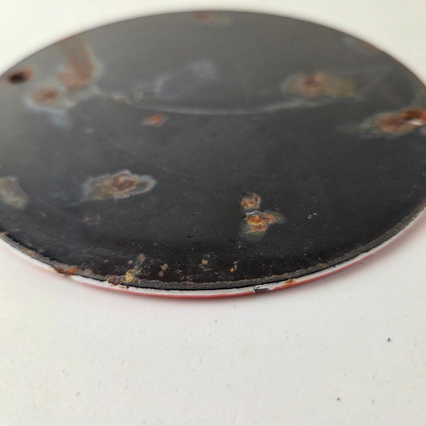 Vintage Coca Cola Porcelain Sign - Drive Safely Soda Pop Gas Pump Service Sign - Image 9