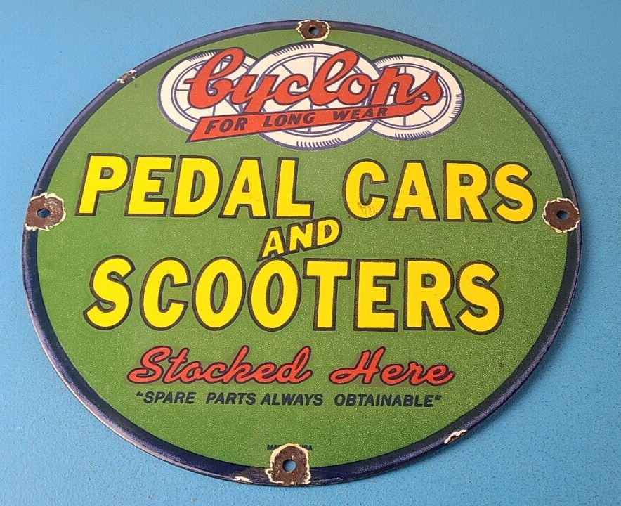 Vintage Cyclops Porcelain Sign - Gas Service Station Pedal Cars & Scooters Sign