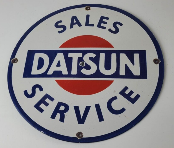 Vintage Datsun Sign - Automobile Car Motors Gas Pump Porcelain Sign - Image 12