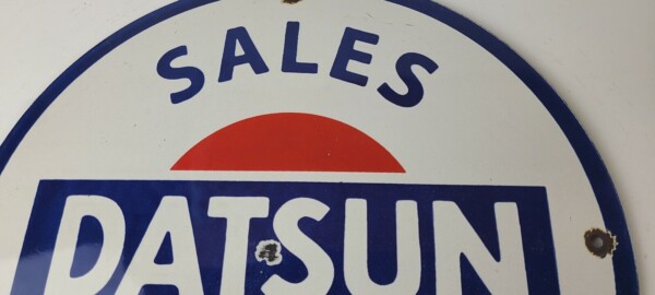 Vintage Datsun Sign - Automobile Car Motors Gas Pump Porcelain Sign - Image 3