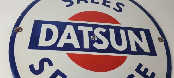 Vintage Datsun Sign - Automobile Car Motors Gas Pump Porcelain Sign - Image 6