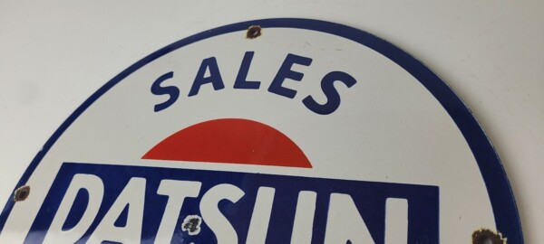 Vintage Datsun Sign - Automobile Car Motors Gas Pump Porcelain Sign - Image 8