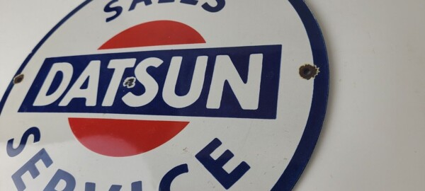 Vintage Datsun Sign - Automobile Car Motors Gas Pump Porcelain Sign - Image 9