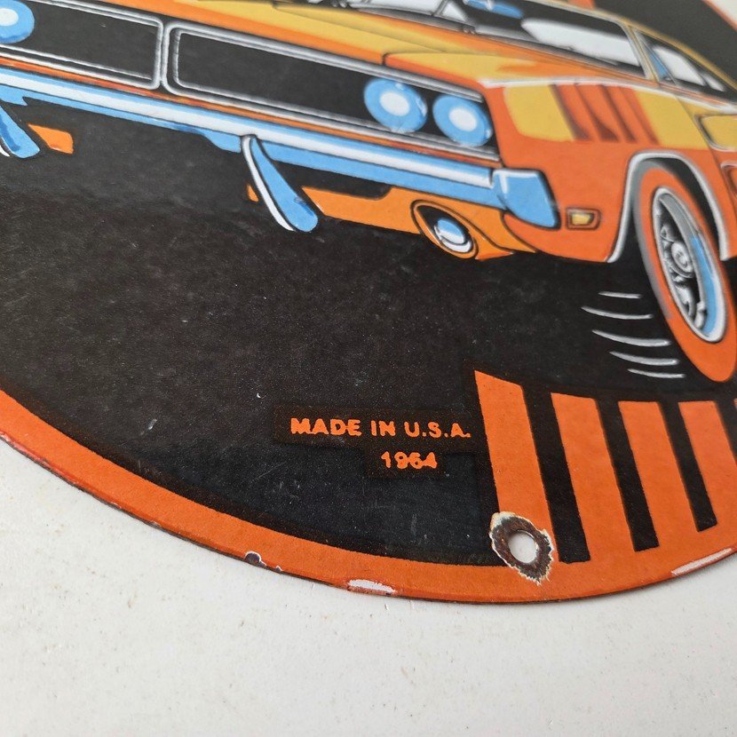 Vintage Dodge Sign - Muscle Gas Automobilia Porcelain Sign - Image 11