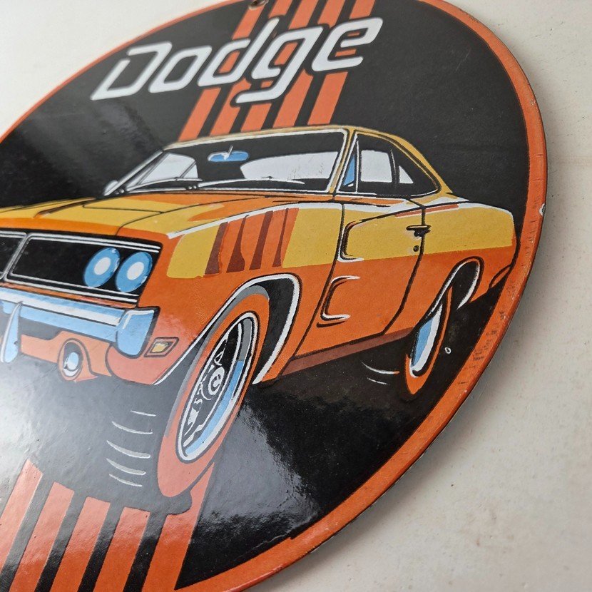 Vintage Dodge Sign - Muscle Gas Automobilia Porcelain Sign - Image 13
