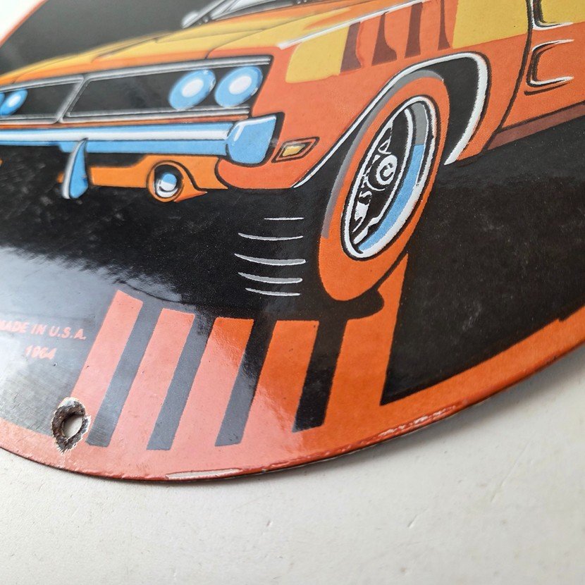 Vintage Dodge Sign - Muscle Gas Automobilia Porcelain Sign - Image 14