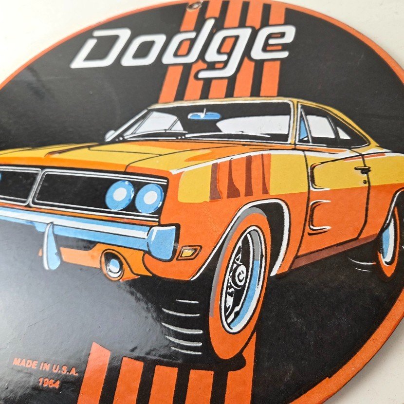 Vintage Dodge Sign - Muscle Gas Automobilia Porcelain Sign - Image 4