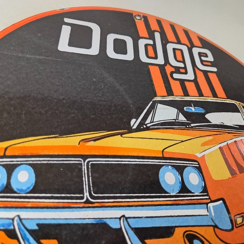 Vintage Dodge Sign - Muscle Gas Automobilia Porcelain Sign - Image 5