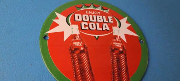 Vintage Double Cola Sign Soda Cola Beverage Gas Service Station Porcelain Sign 305786722937 5