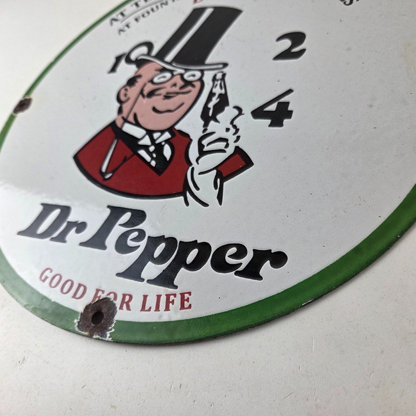 Vintage Dr Pepper Sign - Porcelain Soda Cola Beverage Gas Service Station Sign - Image 14