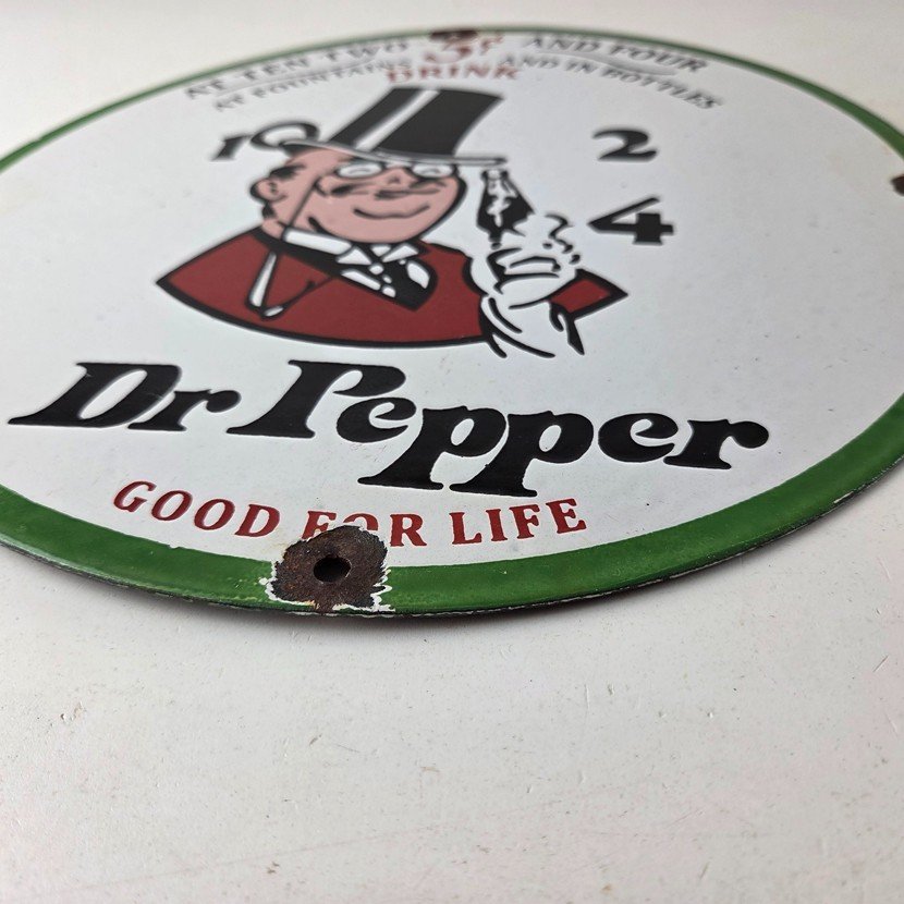 Vintage Dr Pepper Sign - Porcelain Soda Cola Beverage Gas Service Station Sign - Image 10