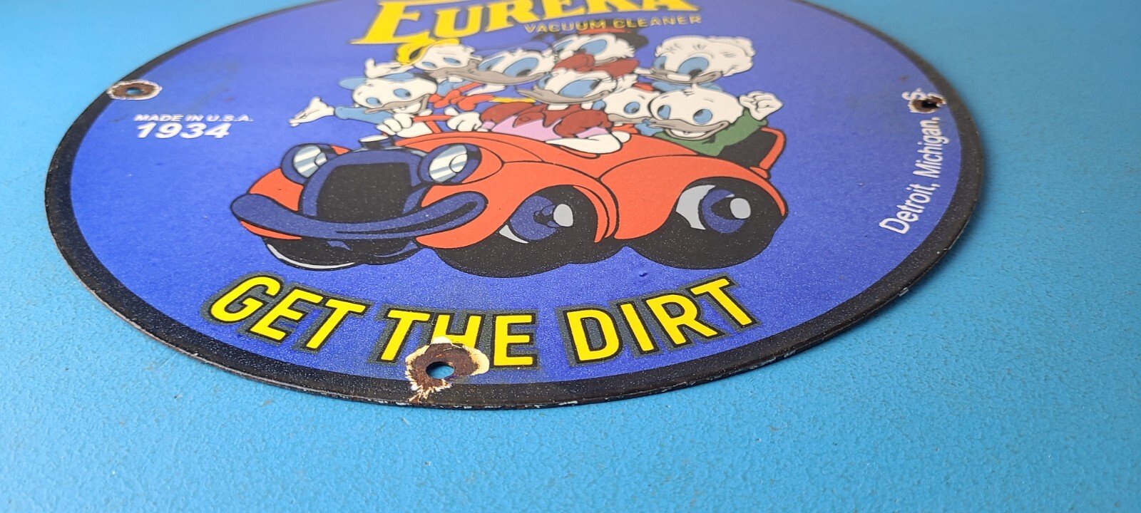 Vintage Eureka Vacuum Sign - Shop Shop Porcelain Store Display Gas Station Sign - Image 11