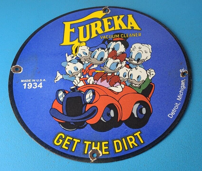 Vintage Eureka Vacuum Sign - Shop Shop Porcelain Store Display Gas Station Sign