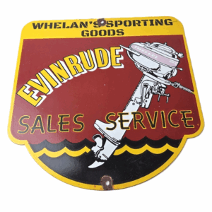 Vintage Evinrude Outboards Sign - Porcelain Marine Boating Fishing Gas Pump Sign