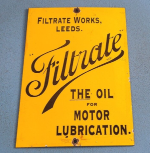 Vintage Filtrate Motor Oil Sign Gasoline Pump Plate Engine Lube Porcelain Sign 305860760307